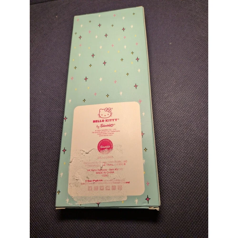 2024 Sanrio Hello Kitty 5 Gel Pens Blue Box Retro Rainbow Bows Set Colored Ink